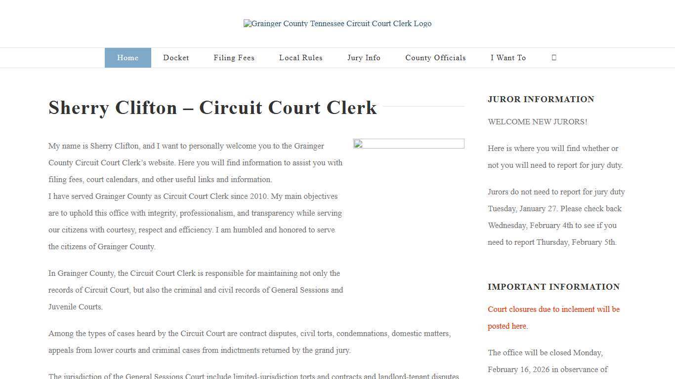 Grainger County Tennessee Circuit Court Clerk